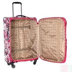 چمدان طرح دار صورتی برند جنوا