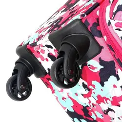 چمدان طرح دار صورتی برند جنوا