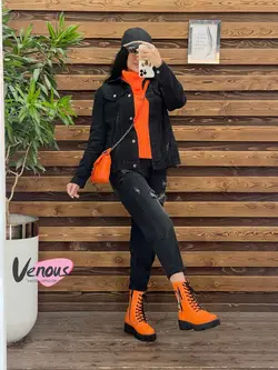 خرید اینترنتی کت جین کوتاه ذغالی کد 2059 در فروشگاه ونوس مد