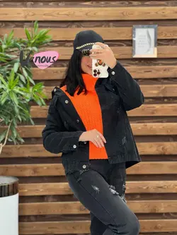 خرید اینترنتی کت جین کوتاه ذغالی کد 2059 در فروشگاه ونوس مد