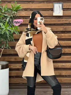 خرید اینترنتی پالتو فوتر آستین پفی کد 2070 فروشگاه ونوس مد