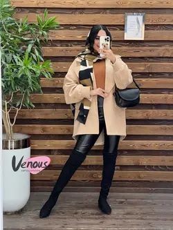 خرید اینترنتی پالتو فوتر آستین پفی کد 2070 فروشگاه ونوس مد