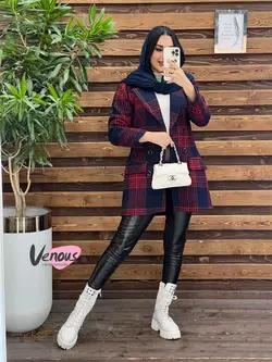 خرید اینترنتی کت چهارخونه شش دکمه کد 2077 فروشگاه ونوس مد