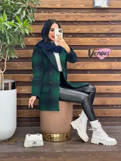 خرید اینترنتی کت چهارخونه شش دکمه کد 2077 فروشگاه ونوس مد