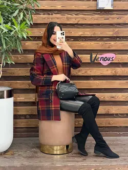 خرید اینترنتی کت چهارخونه شش دکمه کد 2077 فروشگاه ونوس مد