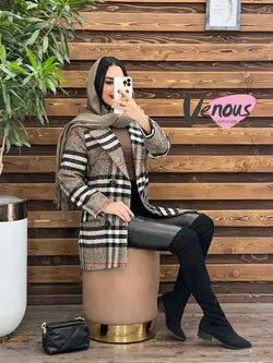 خرید اینترنتی کت چهارخونه شش دکمه کد 2077 فروشگاه ونوس مد