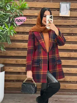 خرید اینترنتی کت چهارخونه شش دکمه کد 2077 فروشگاه ونوس مد