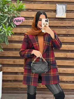 خرید اینترنتی کت چهارخونه شش دکمه کد 2077 فروشگاه ونوس مد