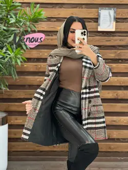 خرید اینترنتی کت چهارخونه شش دکمه کد 2077 فروشگاه ونوس مد