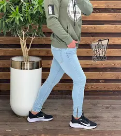 شلوار جین آبی روشن دمپازیپ کد 947 در مجموعه اینترنتی ونوس مد