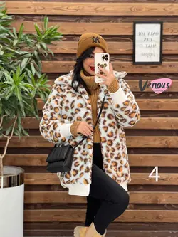 خرید اینترنتی کاپشن تدی طرحدار پایین کش کد 2191 در ونوس مد