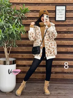 خرید اینترنتی کاپشن تدی طرحدار پایین کش کد 2191 در ونوس مد