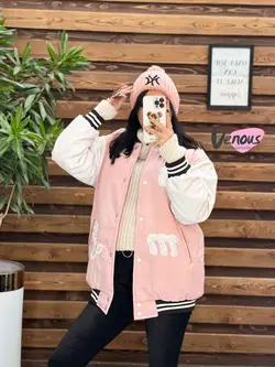 کاپشن بیسبالی آستین چرم کد 2198 شیک و خاص درمجموعه ونوس مد