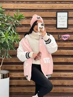 کاپشن بیسبالی آستین چرم کد 2198 شیک و خاص درمجموعه ونوس مد