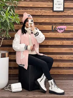 کاپشن بیسبالی آستین چرم کد 2198 شیک و خاص درمجموعه ونوس مد