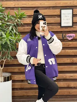 کاپشن بیسبالی آستین چرم کد 2198 شیک و خاص درمجموعه ونوس مد