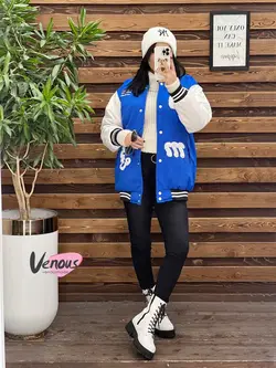 کاپشن بیسبالی آستین چرم کد 2198 شیک و خاص درمجموعه ونوس مد