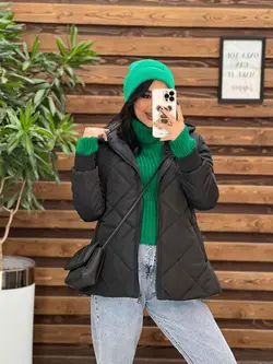 خرید اینترنتی کاپشن لوزی دوزی آستین کشبافت کد 2208  ونوس مد