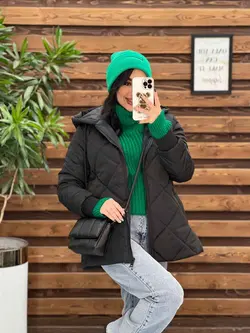 خرید اینترنتی کاپشن لوزی دوزی آستین کشبافت کد 2208  ونوس مد