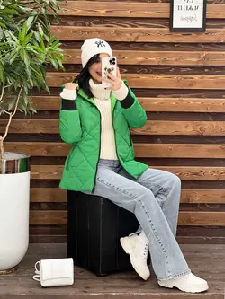 خرید اینترنتی کاپشن لوزی دوزی آستین کشبافت کد 2208  ونوس مد