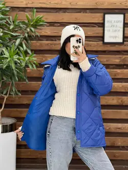 خرید اینترنتی کاپشن لوزی دوزی کلاه دورس کد 2218 ونوس مد