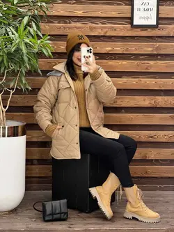 خرید اینترنتی کاپشن لوزی دوزی کلاه دورس کد 2218 ونوس مد