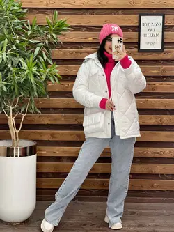 خرید اینترنتی کاپشن لوزی دوزی کلاه دورس کد 2218 ونوس مد