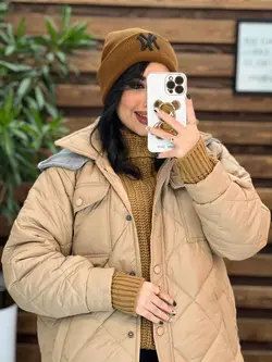 خرید اینترنتی کاپشن لوزی دوزی کلاه دورس کد 2218 ونوس مد