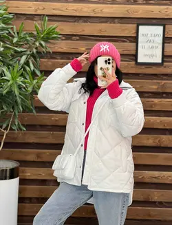 خرید اینترنتی کاپشن لوزی دوزی کلاه دورس کد 2218 ونوس مد