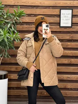 خرید اینترنتی کاپشن لوزی دوزی کلاه دورس کد 2218 ونوس مد