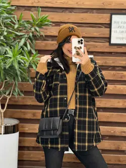 پالتو چهارخونه داخل خز کد 2240 خریدحضوری و انلاین در ونوس مد