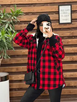 پالتو چهارخونه داخل خز کد 2240 خریدحضوری و انلاین در ونوس مد