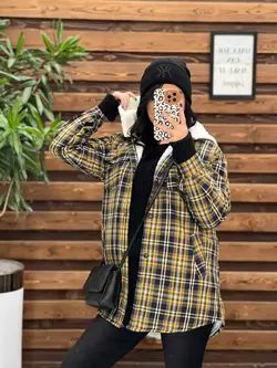 پالتو چهارخونه داخل خز کد 2268 خریدحضوری و انلاین در ونوس مد