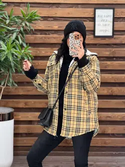 پالتو چهارخونه داخل خز کد 2268 خریدحضوری و انلاین در ونوس مد