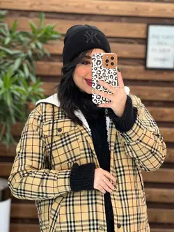 پالتو چهارخونه داخل خز کد 2268 خریدحضوری و انلاین در ونوس مد