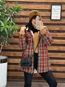 پالتو چهارخونه داخل خز کد 2268 خریدحضوری و انلاین در ونوس مد