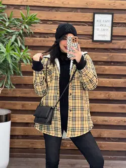 پالتو چهارخونه داخل خز کد 2268 خریدحضوری و انلاین در ونوس مد