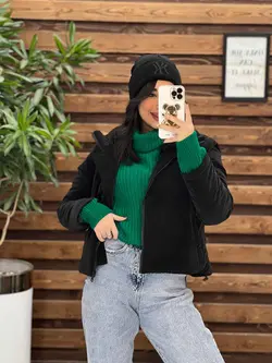 کاپشن کوتاه سیلیکونی دوجیب کد 2265 شیک و جذاب در ونوس مد