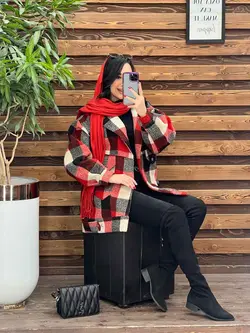 شکت چهارخونه بغل دکمه کد 2296 شیک و خاص در مجموعه ونوس مد