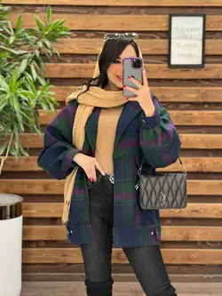 شکت چهارخونه بغل دکمه کد 2296 شیک و خاص در مجموعه ونوس مد