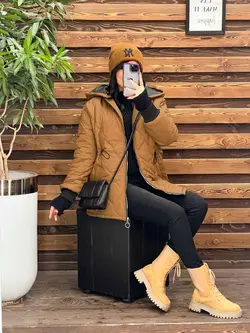 خرید اینترنتی کاپشن دوخت گلدونی آستنی کش بافت  کد 2302 ونوس