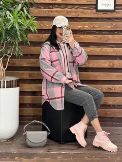 شکت چهارخونه جلودکمه کد 2323 شیک و جذاب در مجموعه ونوس مد