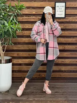 شکت چهارخونه جلودکمه کد 2323 شیک و جذاب در مجموعه ونوس مد