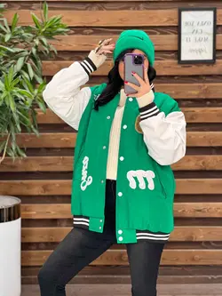 کاپشن بیسبالی آستین چرم کد 2334 شیک و خاص درمجموعه ونوس مد