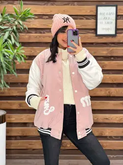 کاپشن بیسبالی آستین چرم کد 2334 شیک و خاص درمجموعه ونوس مد