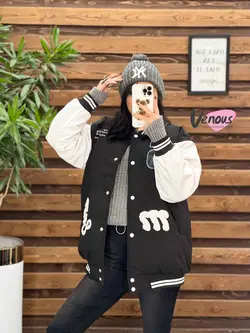 کاپشن بیسبالی آستین چرم کد 2334 شیک و خاص درمجموعه ونوس مد