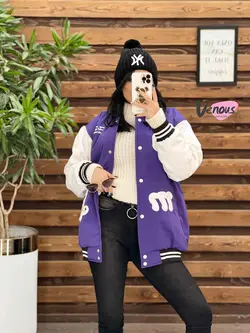 کاپشن بیسبالی آستین چرم کد 2334 شیک و خاص درمجموعه ونوس مد