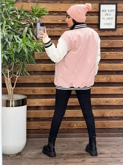 کاپشن بیسبالی آستین چرم کد 2334 شیک و خاص درمجموعه ونوس مد