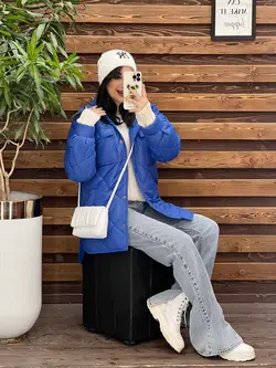خرید اینترنتی کاپشن لوزی دوزی کلاه دورس کد 2348 ونوس مد
