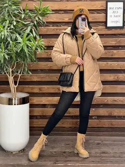 خرید اینترنتی کاپشن لوزی دوزی جلوزیپ کد 2362 فروشگاه ونوس مد